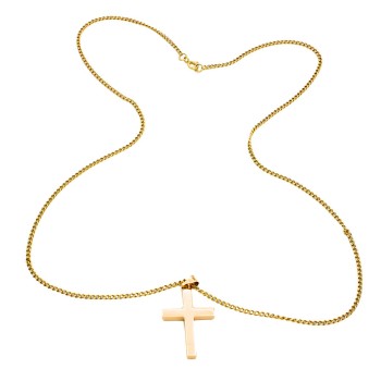 9ct gold 14g 24 inch Cross Pendant with chain